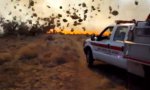 Movie : Tornado aus brennenden Grasbüscheln
