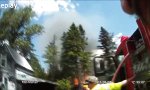 Lustiges Video : Hausfeuer zu nah am Propangastank