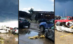 Tornado vernichtet Fabrikparkplatz