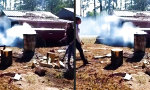 Lustiges Video : Holzspalterei?