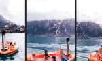Movie : Der Pool im See in den Bergen am Meer